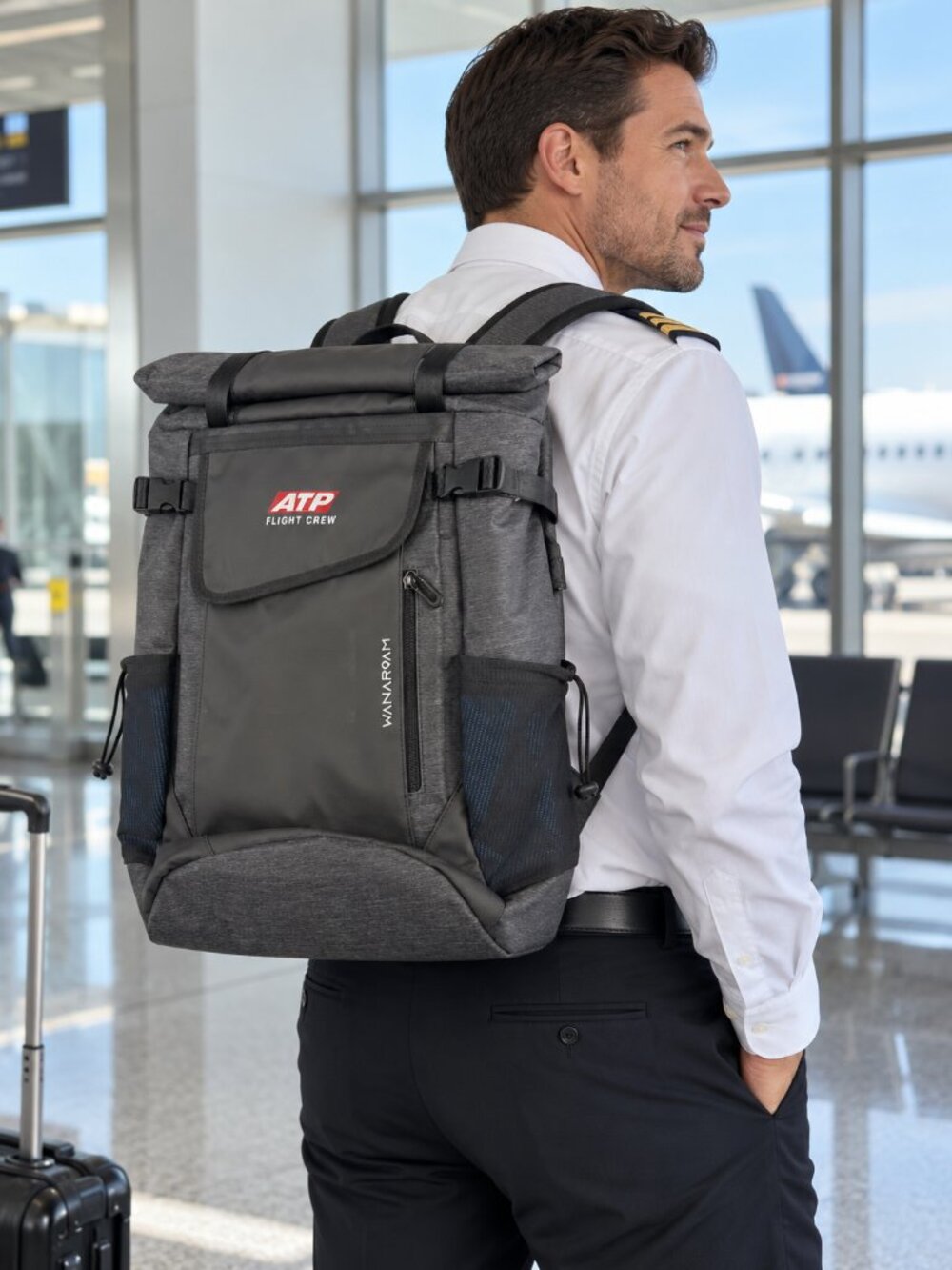 Wanaroam FLITE 1.0 ATP Flight Crew Travel Backpack Gray 30-35L